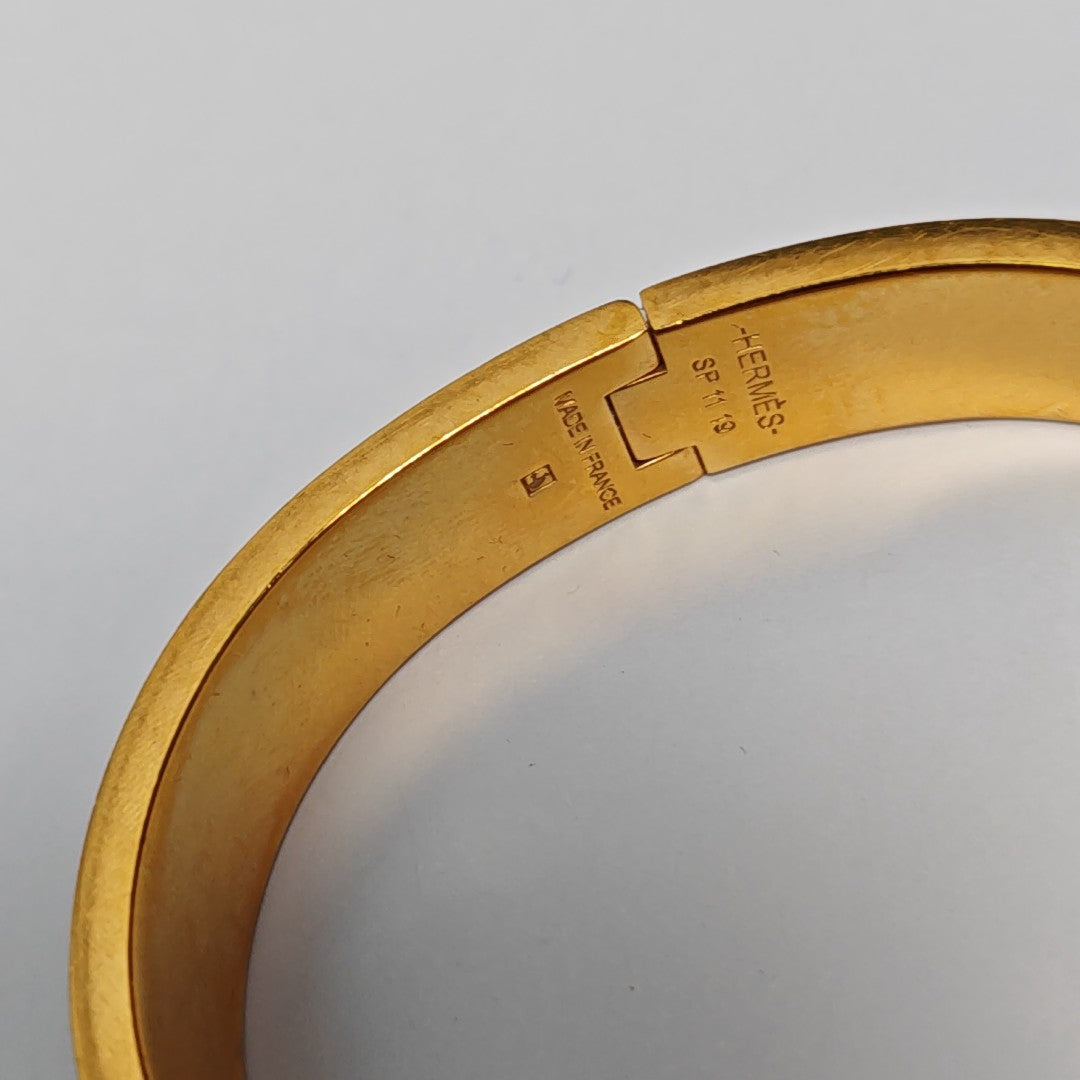 Clic H Metal Black Bangle