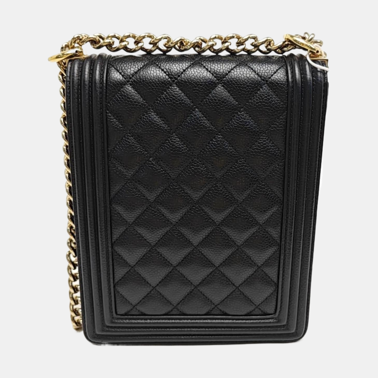 BOY CHANEL Mini Quilted Grained Calfskin Black