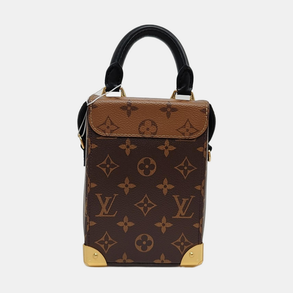 CAMERA BOX Monogram Coated Canvas Brown