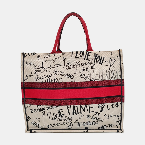 Book Tote Large Canvas White