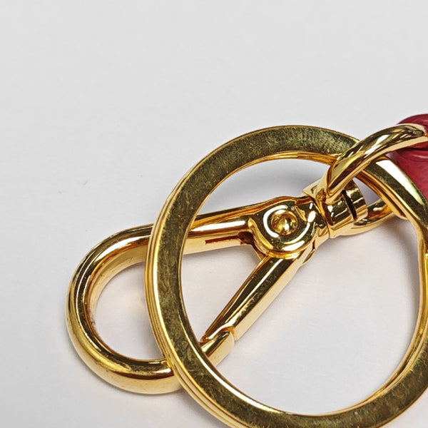 Leather Bag Charm Red