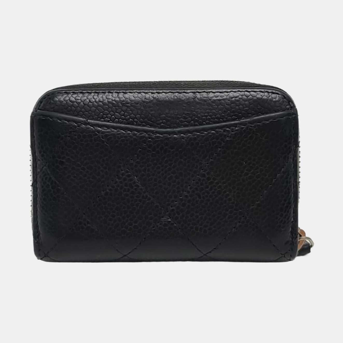 Quilted Grained Calfskin Wallet Black