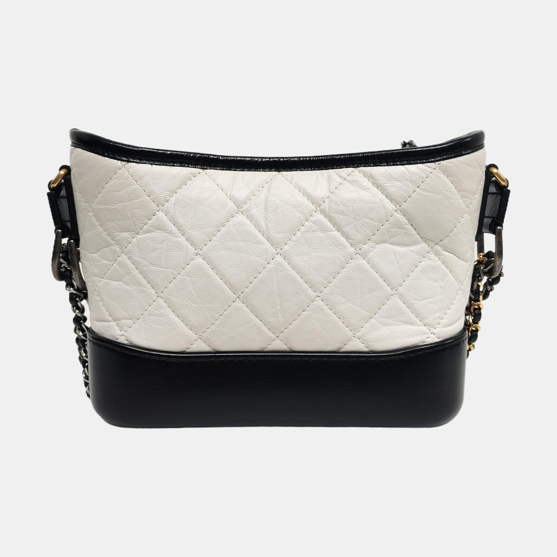Authenticated pre-owned  GABRIELLE Small Chevron, Quilted Calfskin White - Shoulder Bag at Looply