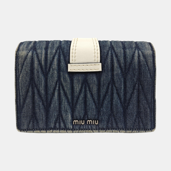 Miu Lady Quilted Canvas Blue