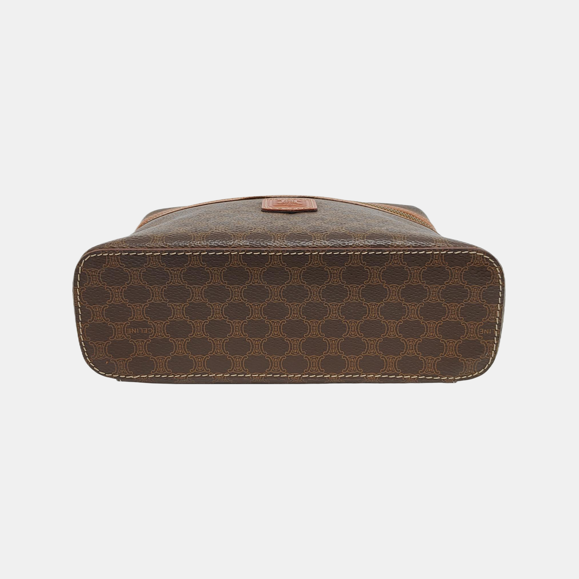 MACADAM TOP HANDLE COSMETIC BAGS Coated Canvas Brown