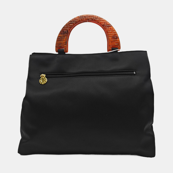Nylon Top Handle Bag Black
