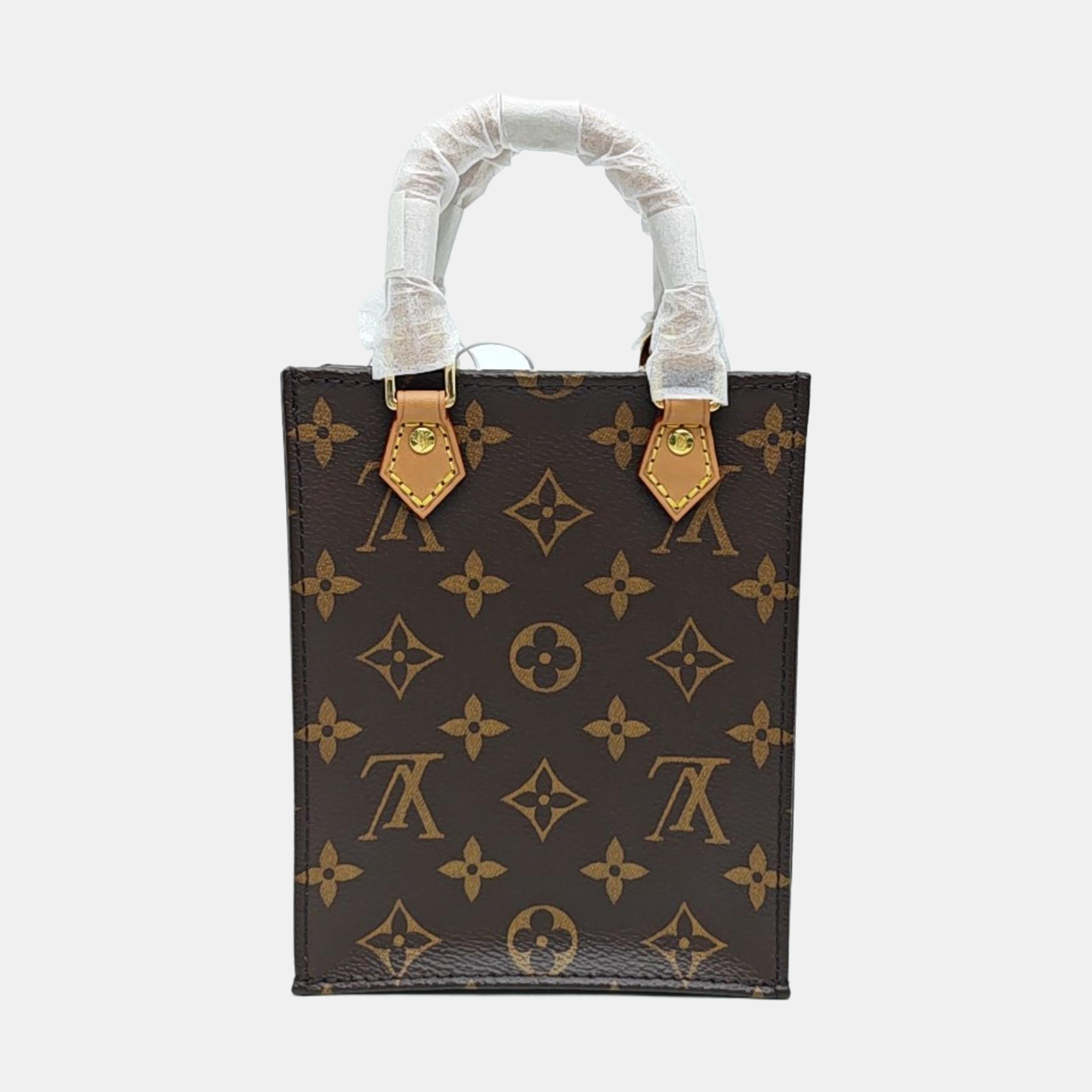 SAC PLAT Mini Monogram Coated Canvas Brown