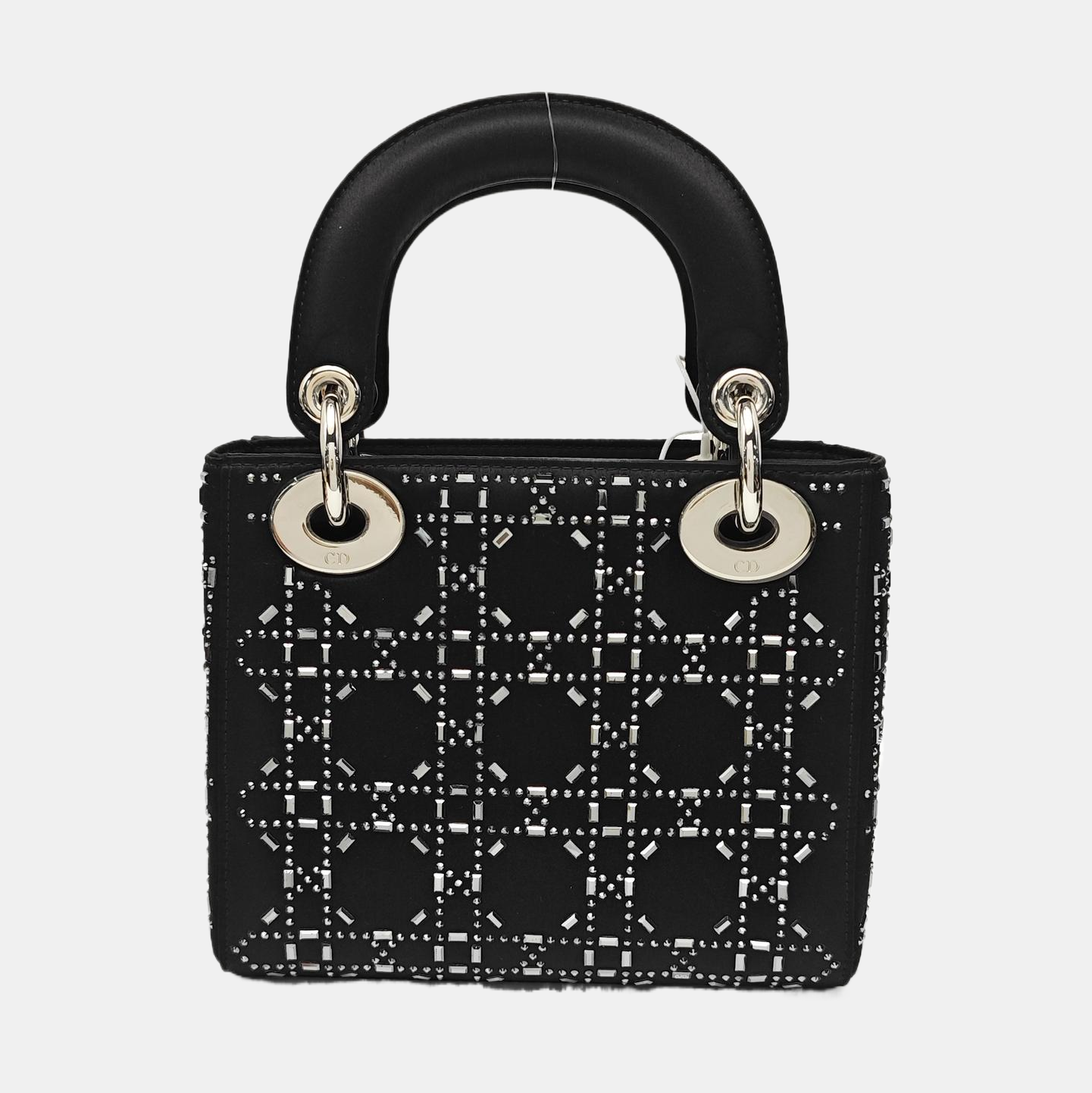 Lady Dior Mini Cannage Silk Satin Black