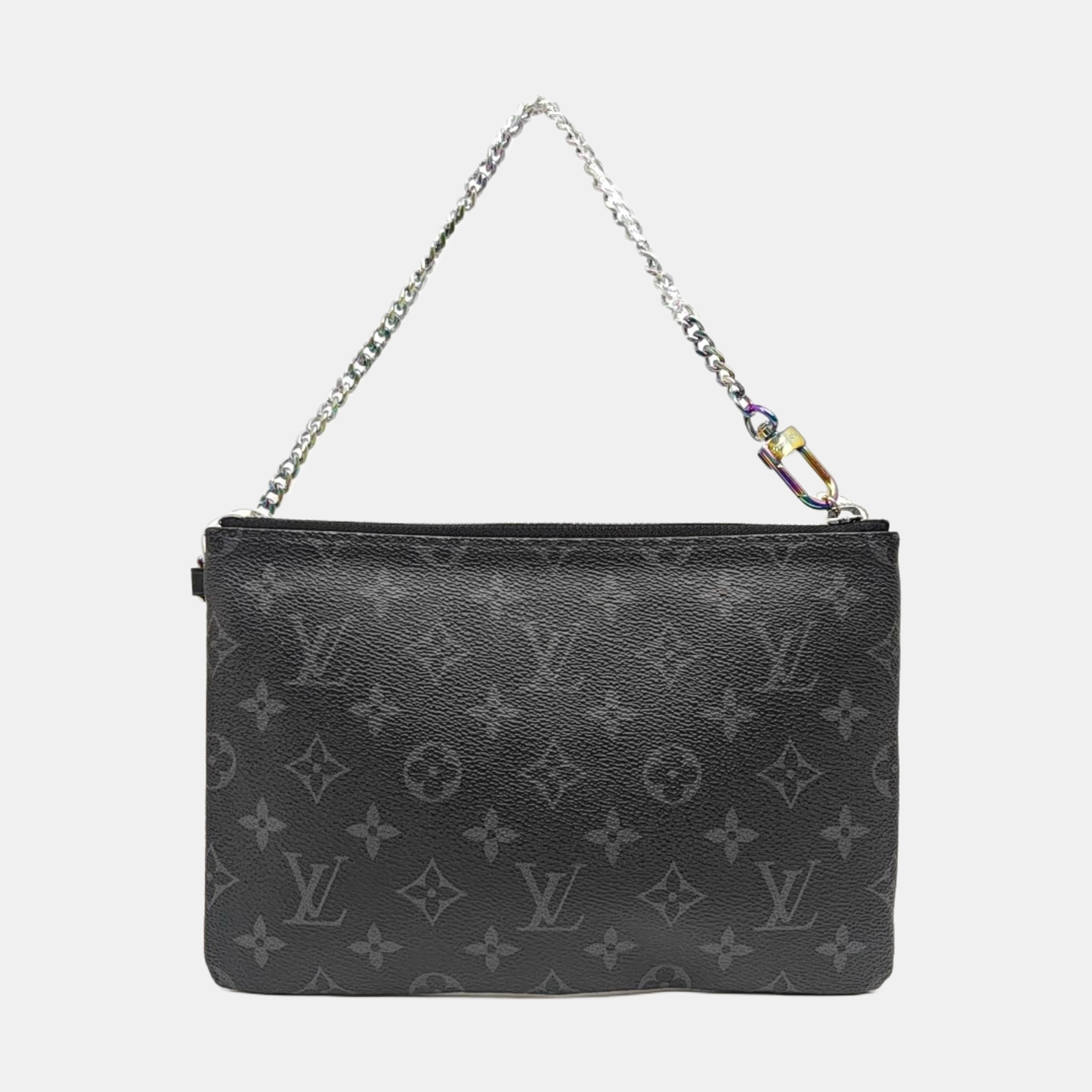 Monogram Coated Canvas Clutch Black