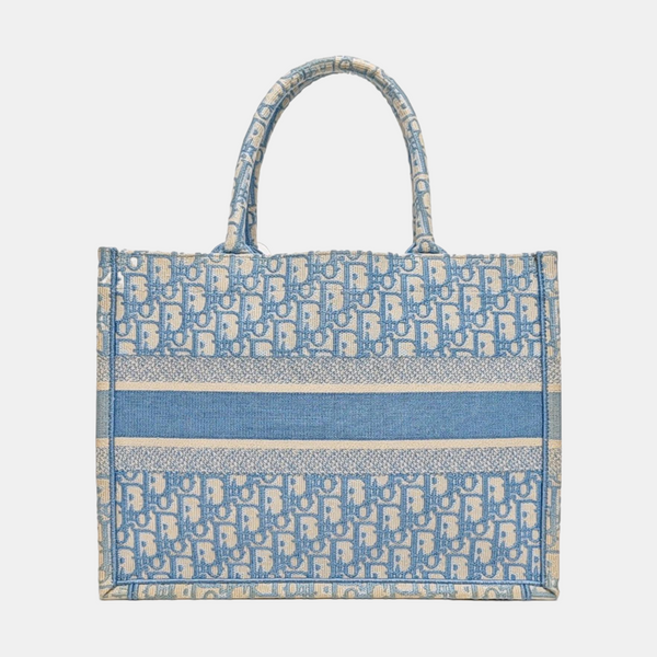 Book Tote Medium Oblique Canvas Blue