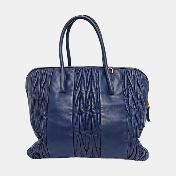 Quilted Lambskin Shoulder Bag Blue