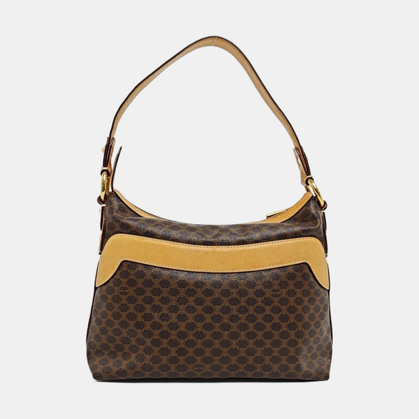 Coated Canvas Shoulder Bag Brown