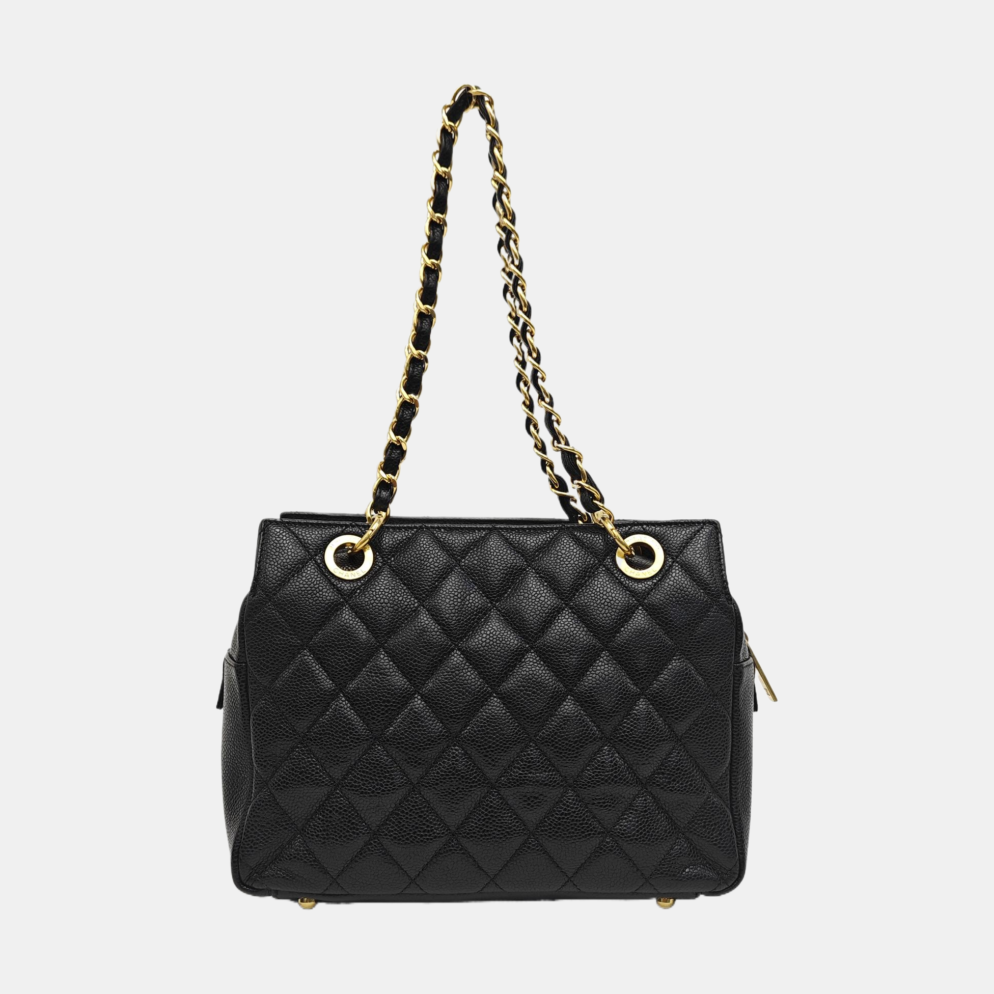 CHANEL PETITE Quilted Grained Calfskin Black