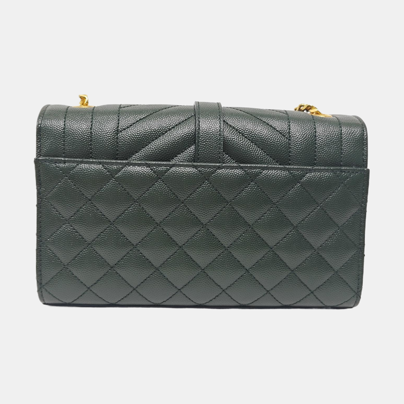 Authenticated pre-owned  ENVELOPE Small Chevron, Quilted Calfskin Green - Shoulder Bag at Looply