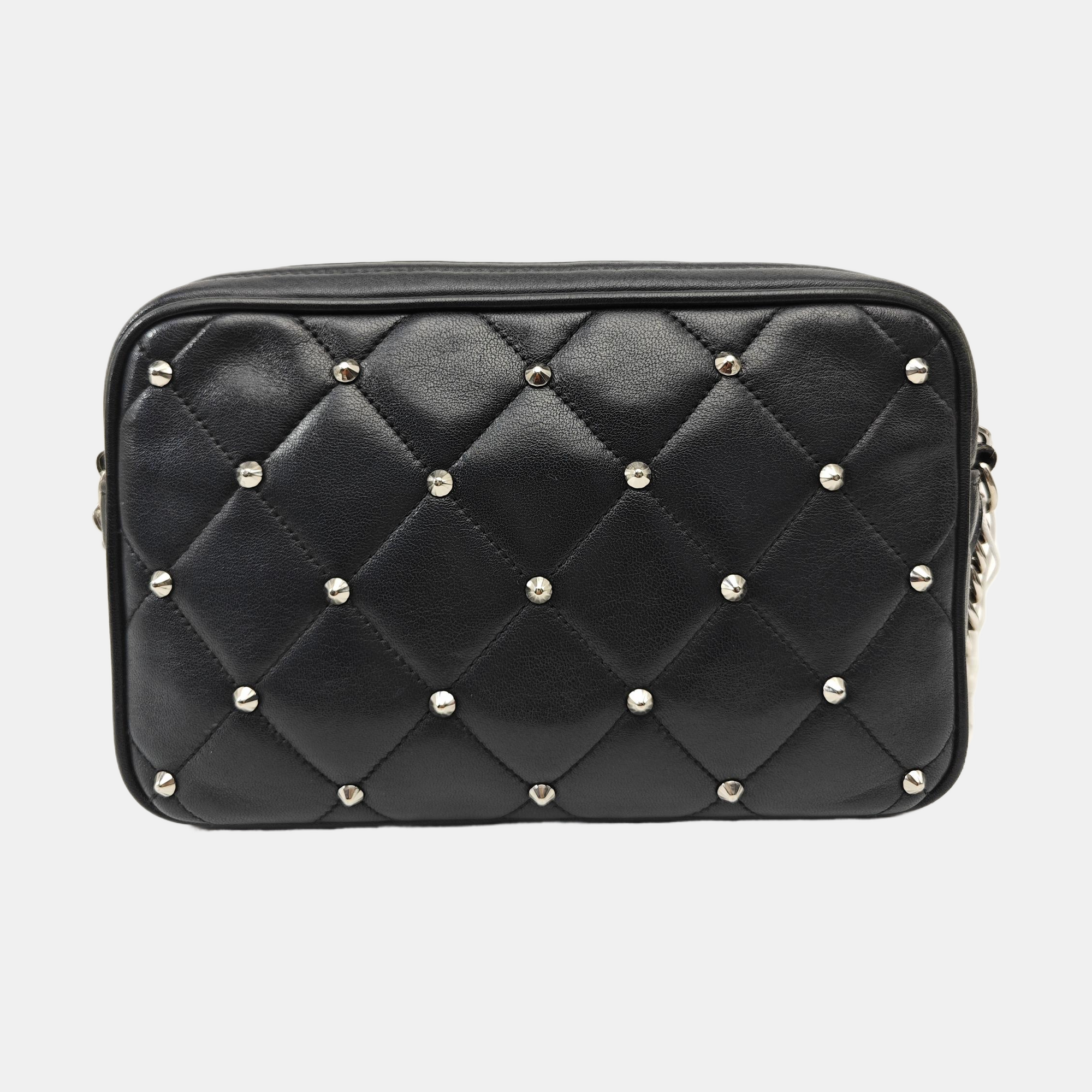 Quilted Lambskin Shoulder Bag Black