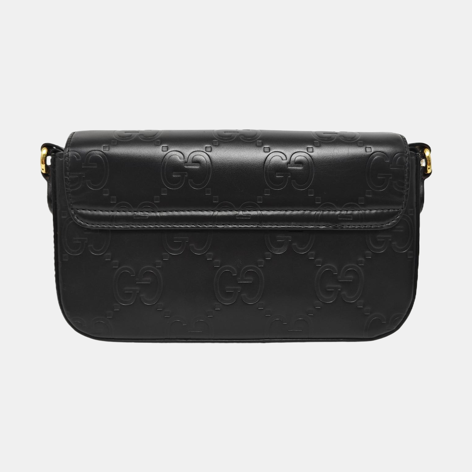 Monogram Calfskin Shoulder Bag Mini Black