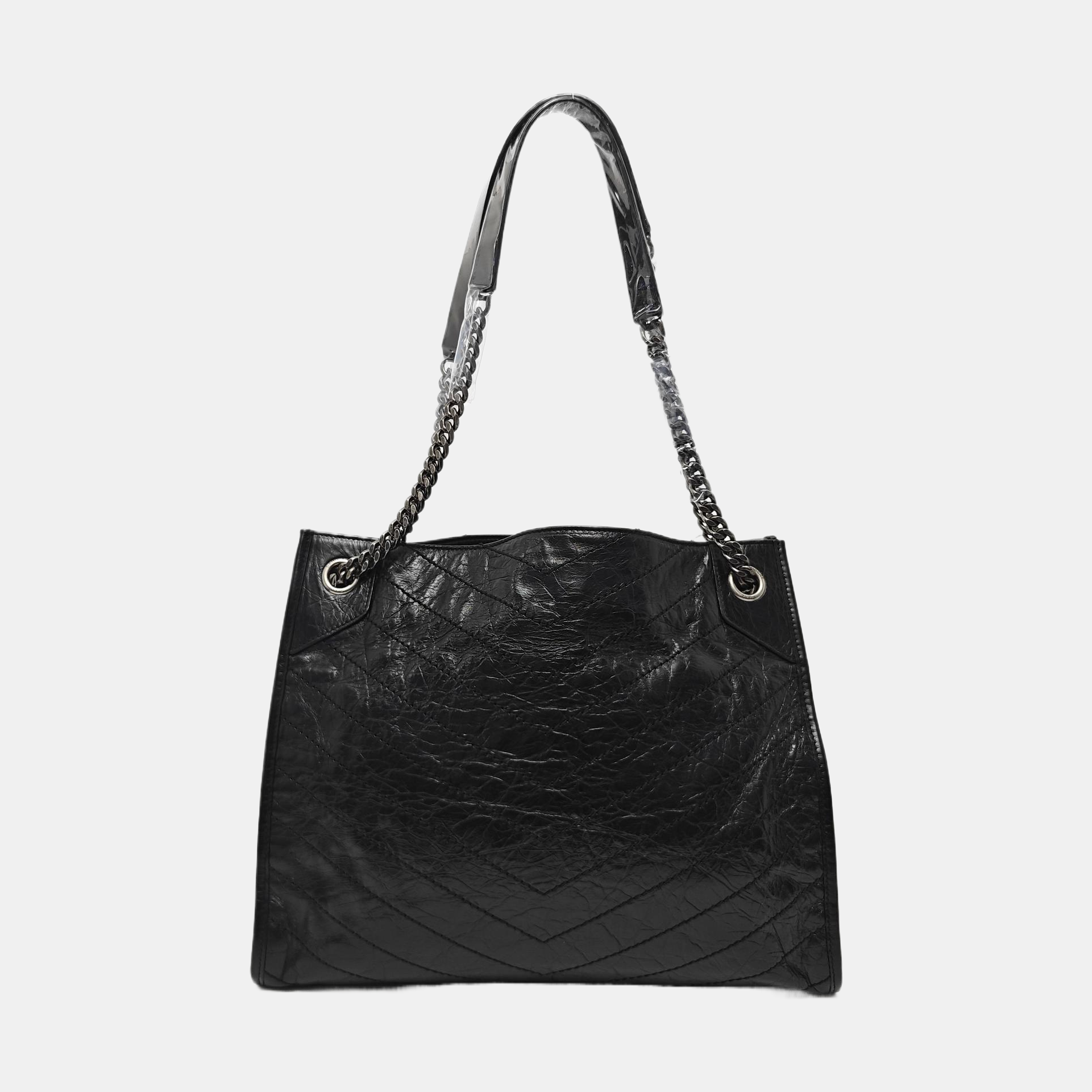 NIKI Medium Chevron Calfskin Black