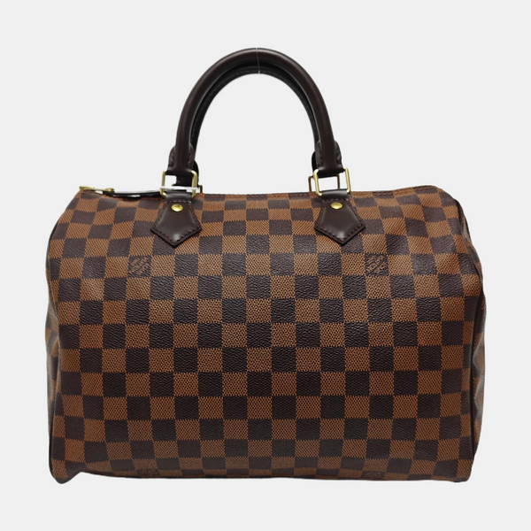 Authenticated pre-owned  SPEEDY 30 Damier Ebene Coated Canvas Brown - Top Handle Bag at Looply