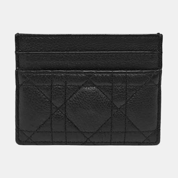Dior Caro Cannage Calfskin Black Card Holder