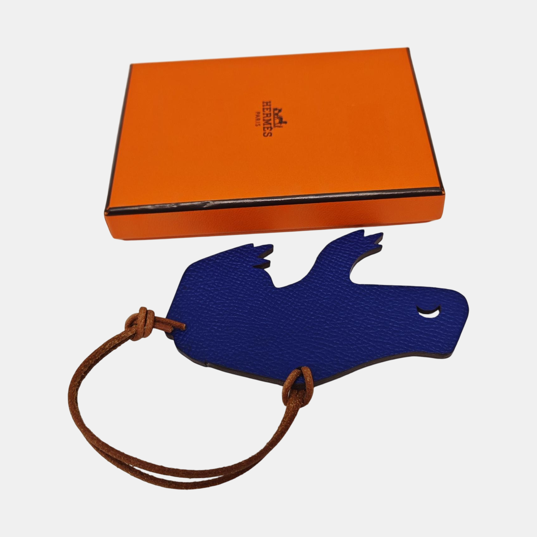 Leather Bag Charm Blue