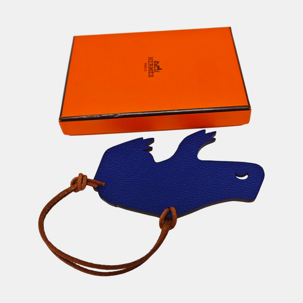 Leather Bag Charm Blue