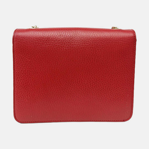 Interlocking G Small Calfskin Red