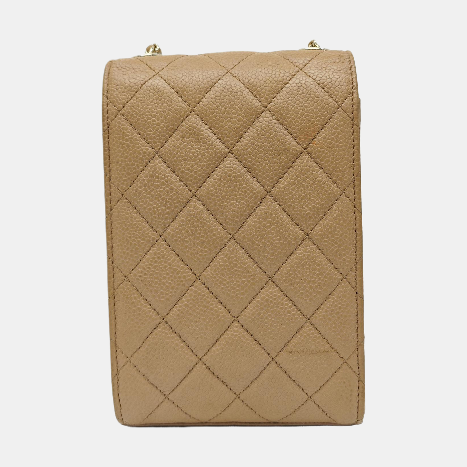 DOUBLE CC Quilted Grained Calfskin Brown