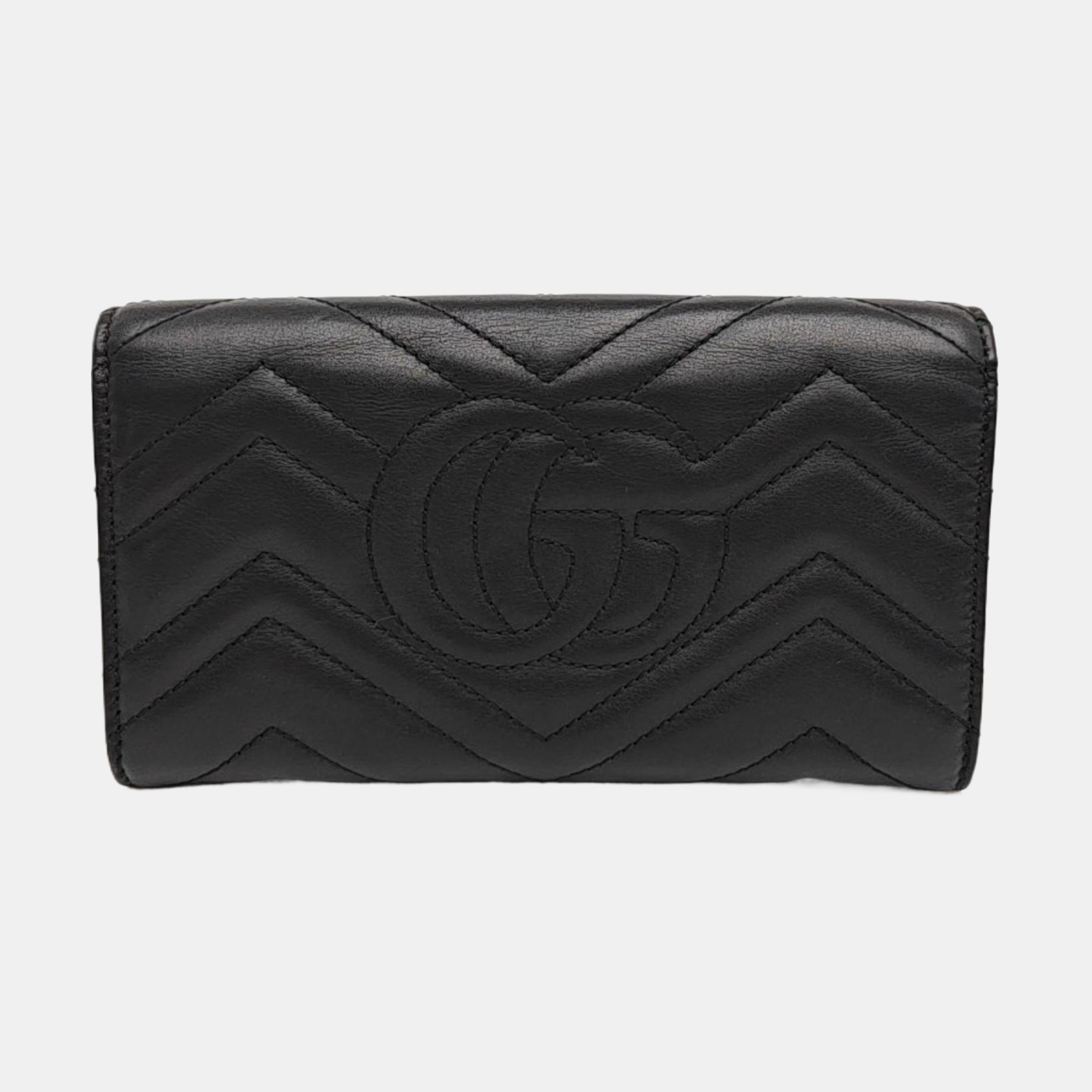 GG Marmont Super Mini Quilted Calfskin Black Wallet