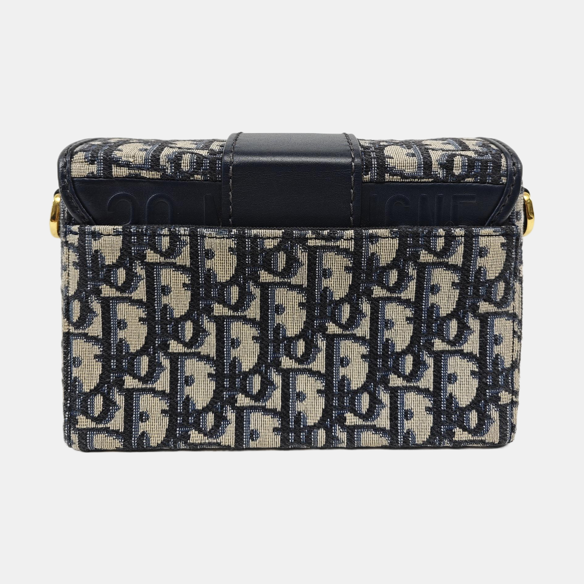 30 Montaigne Mini Oblique Canvas Blue