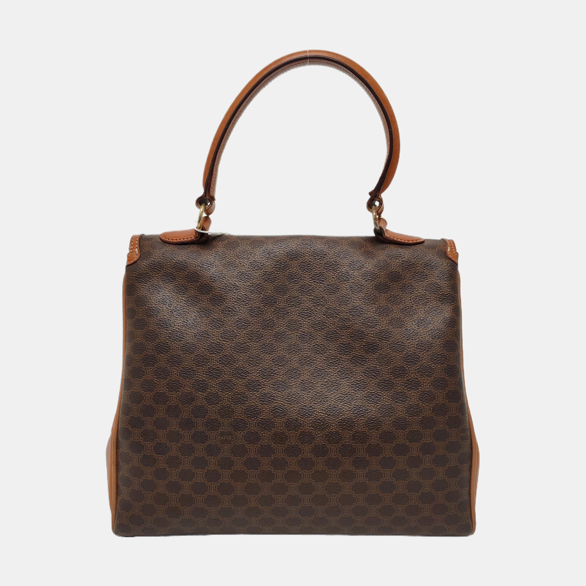 Authenticated pre-owned  MACADAM BLASON TRIOMPHE Coated Canvas Brown - Top Handle Bag at Looply
