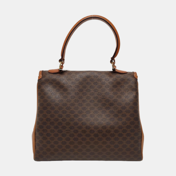 Authenticated pre-owned  MACADAM BLASON TRIOMPHE Coated Canvas Brown - Top Handle Bag at Looply