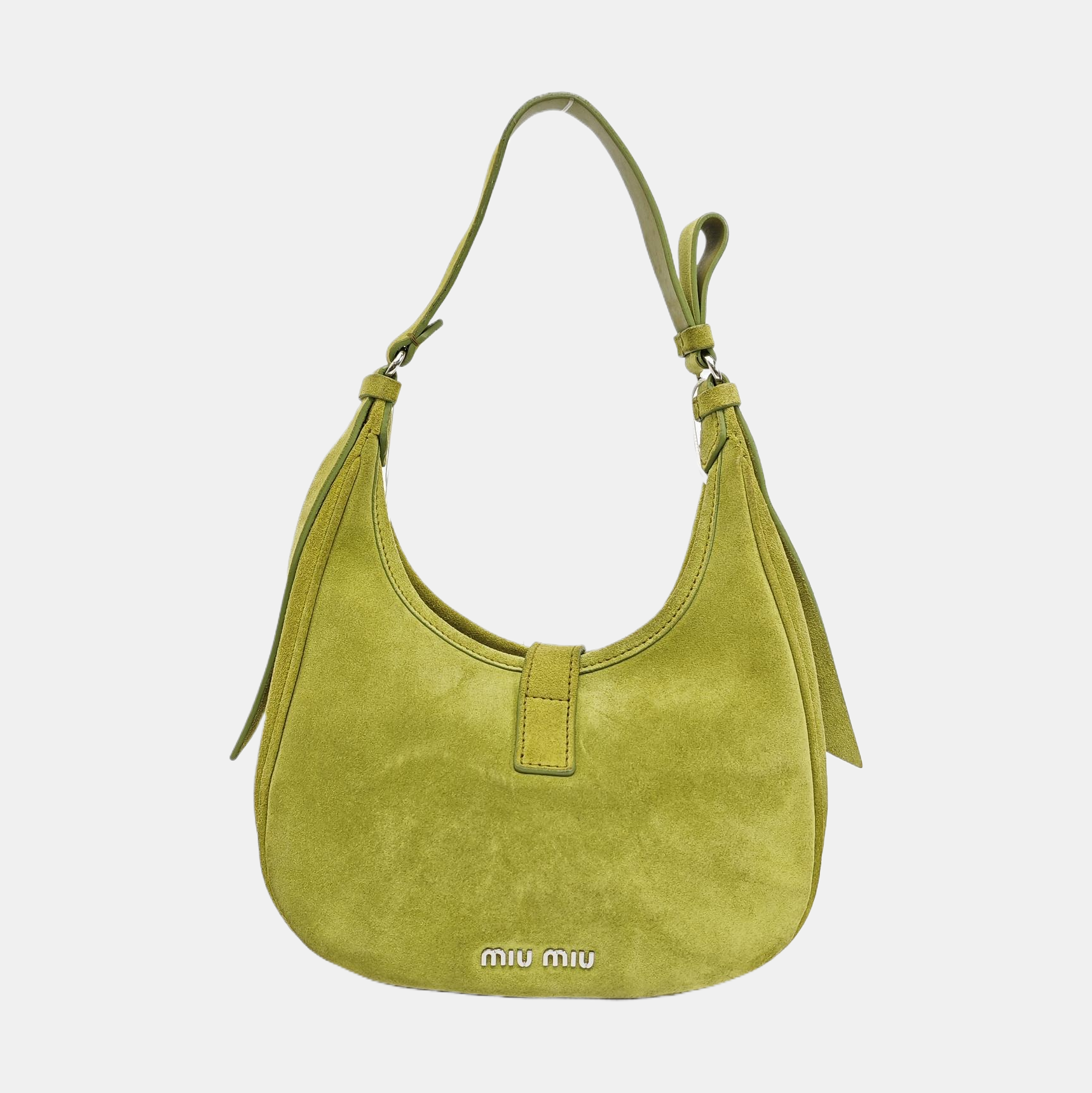 Suede Top Handle Bag Green