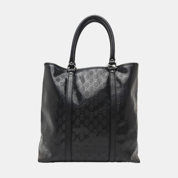 Monogram Coated Canvas Tote Bag Black