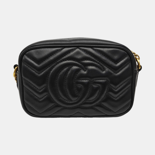 GG Marmont Mini Quilted Calfskin Black