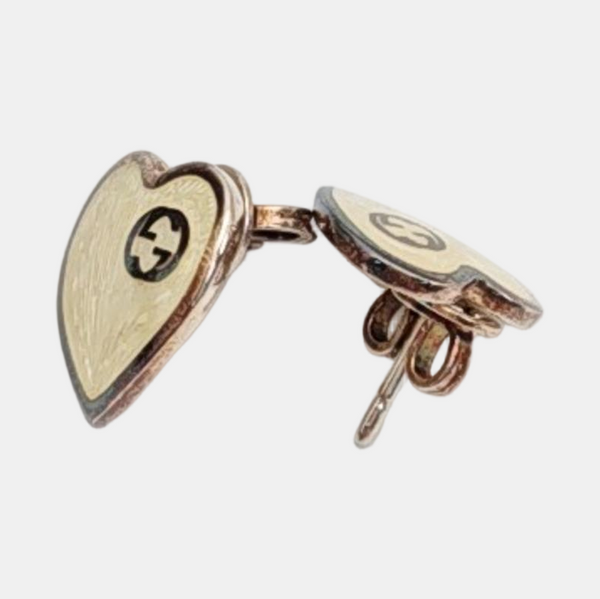 Metal Beige Stud Earrings