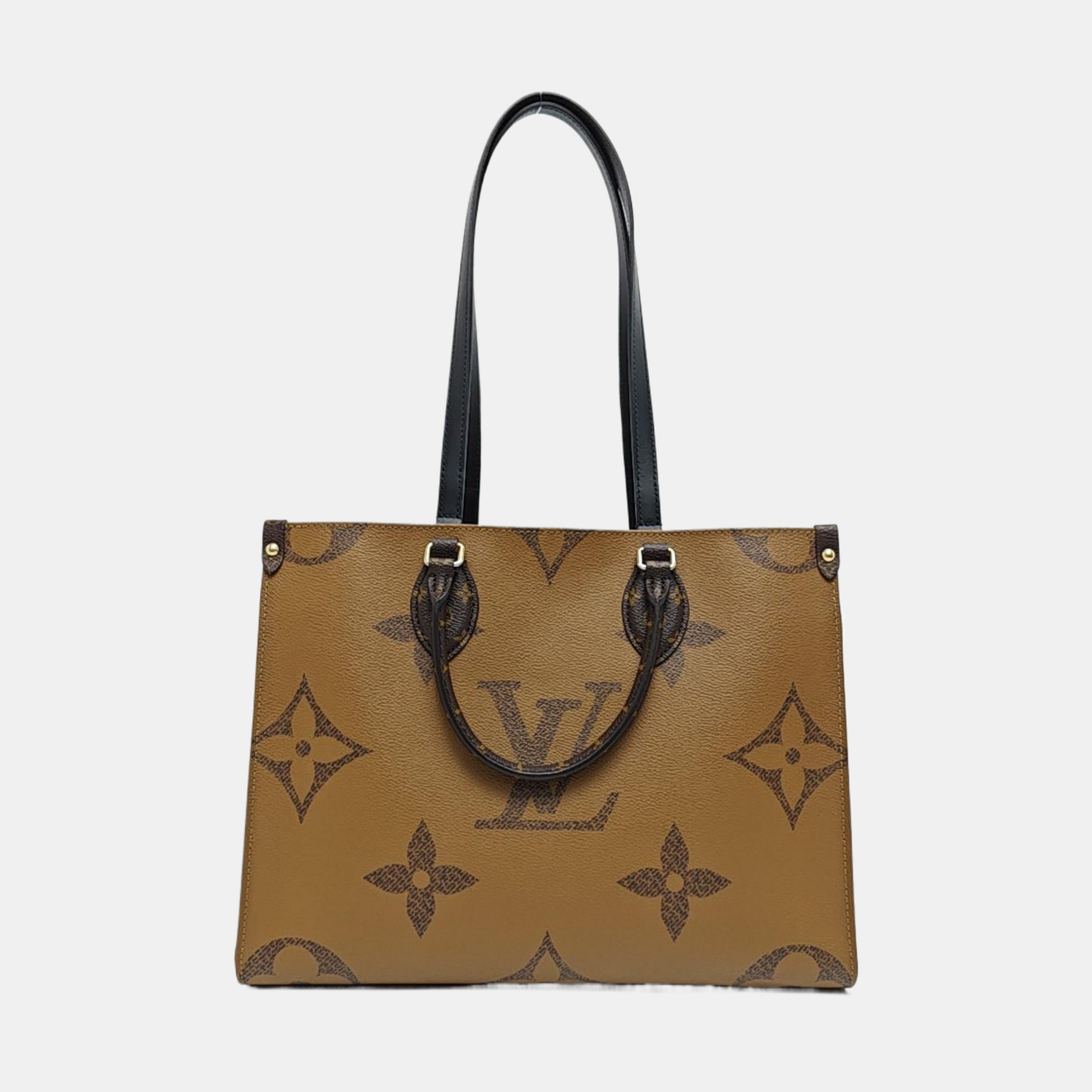 Authenticated pre-owned  ONTHEGO MM Monogram Coated Canvas Brown - Tote Bag at Looply