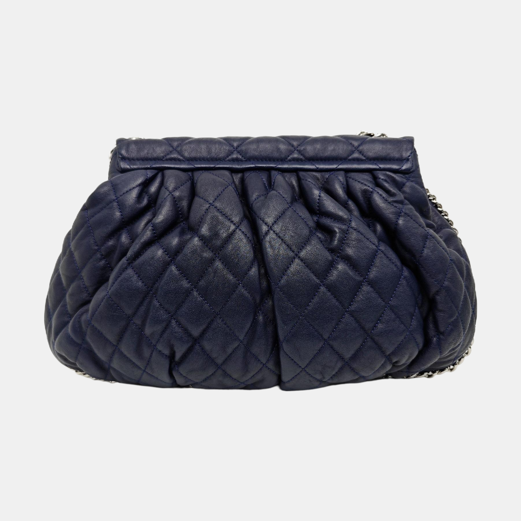 Around Chain Quilted Calfskin Blue