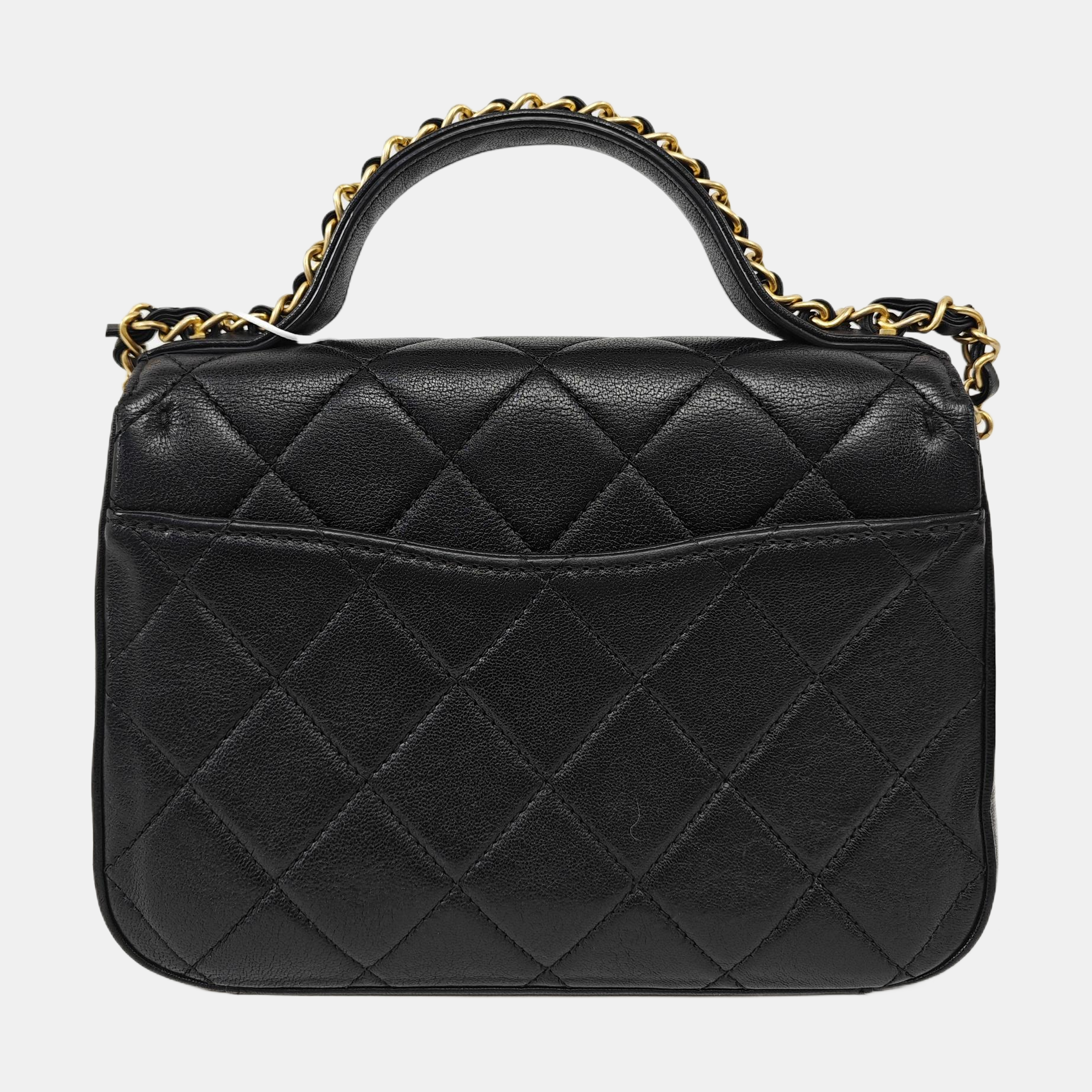 CHAIN INFINITY TOP HANDLE Quilted Lambskin Black
