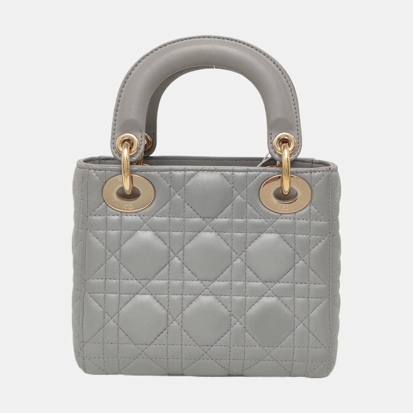 Lady Dior Mini Cannage Lambskin Gray