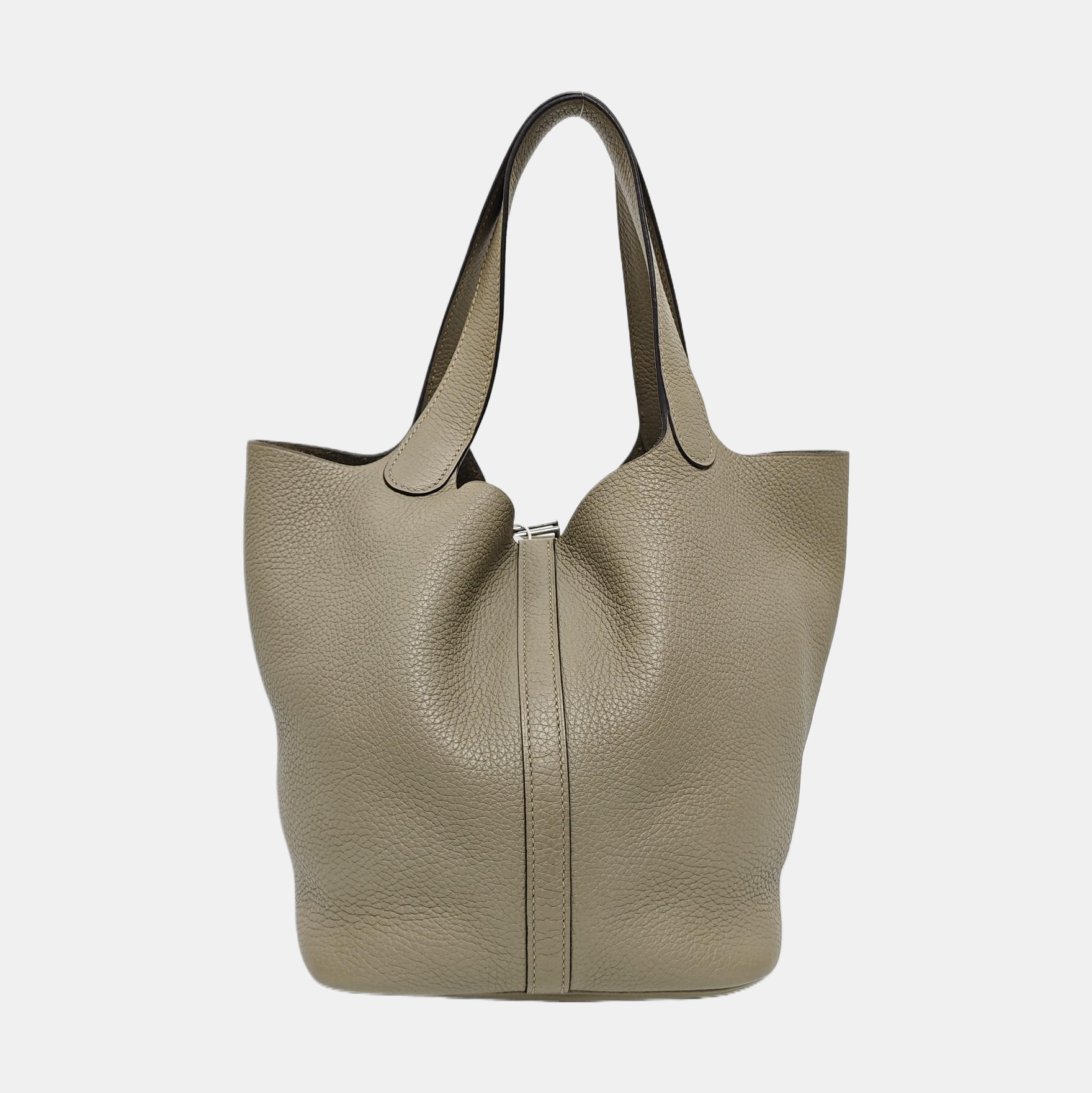 Authenticated pre-owned  Picotin Lock 22 Clemence Green - Bucket Bag at Looply