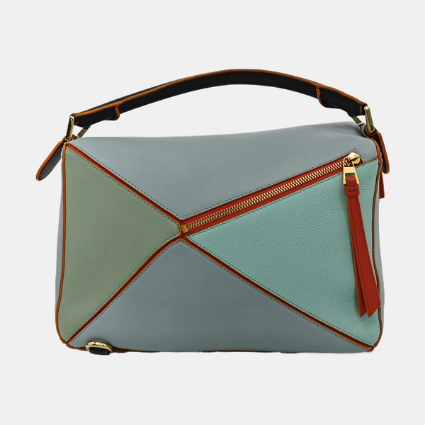 Puzzle Medium Calfskin Blue