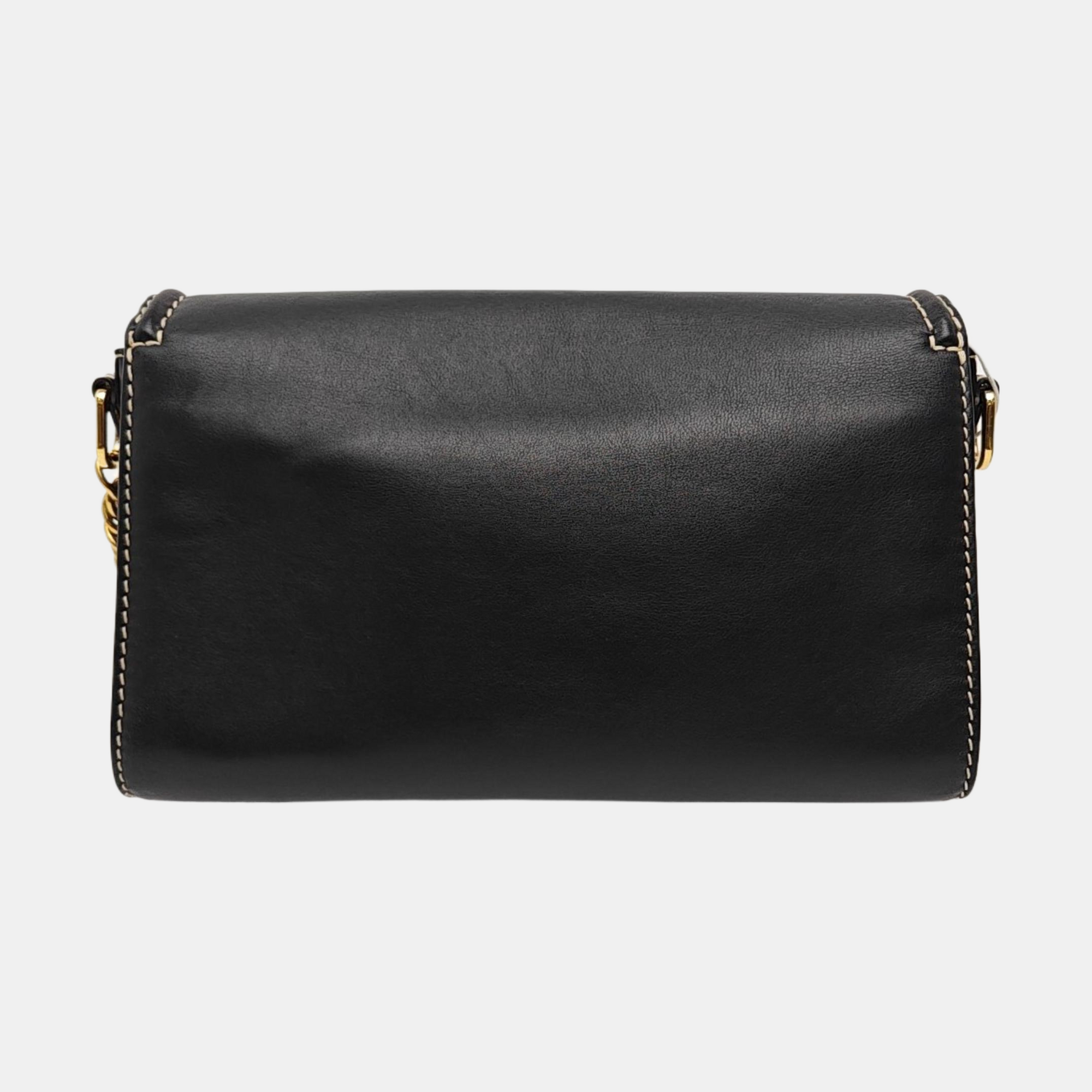 Calfskin Shoulder Bag Black