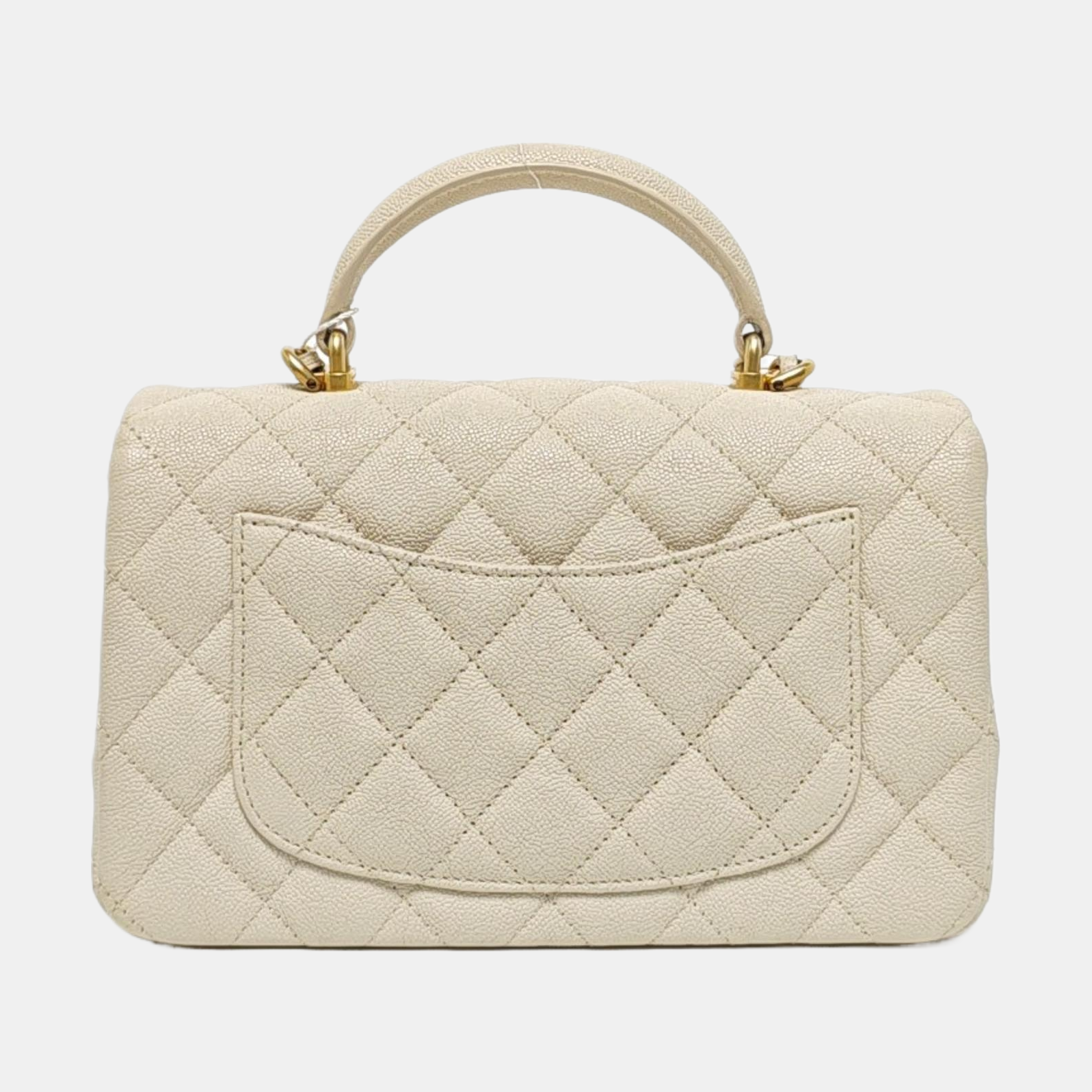 Quilted Grained Calfskin White