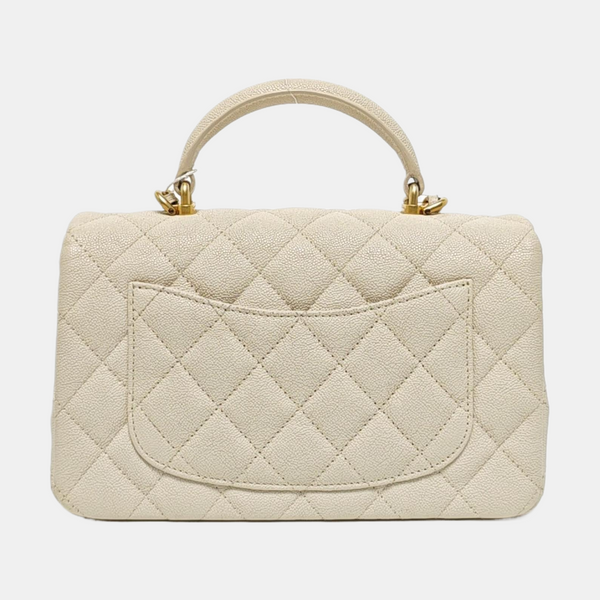 Quilted Grained Calfskin White