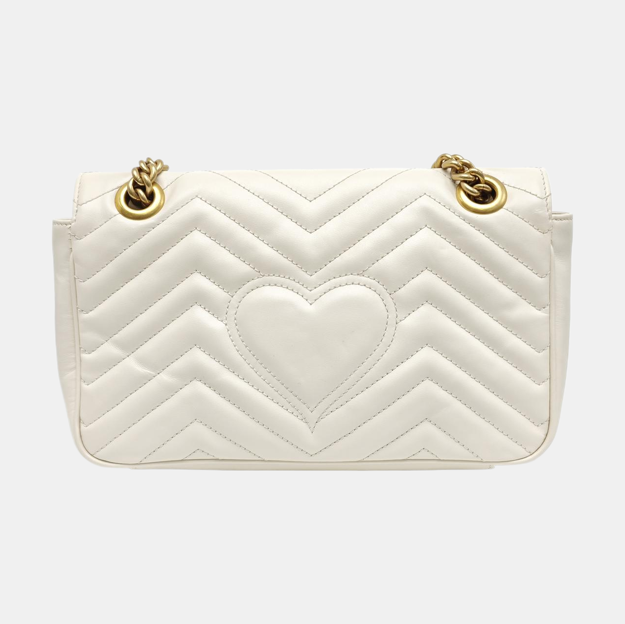 GG Marmont Medium Quilted Calfskin White