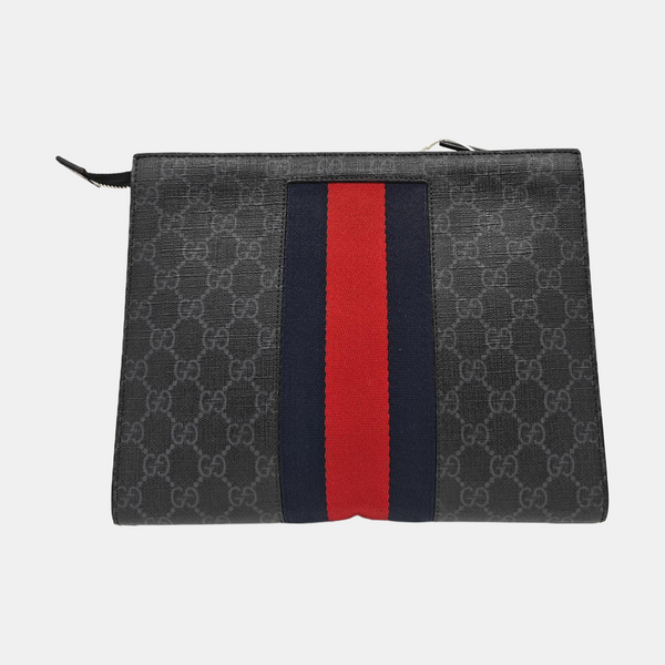 GG Supreme Monogram Coated Canvas Gray