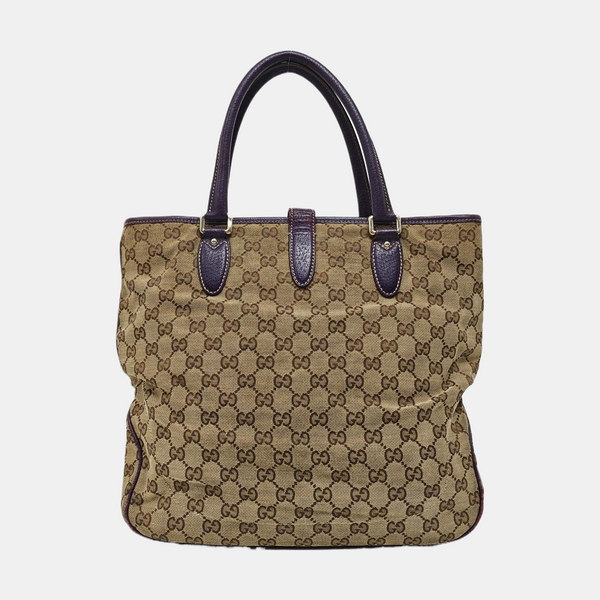 Monogram Canvas Tote Bag Beige