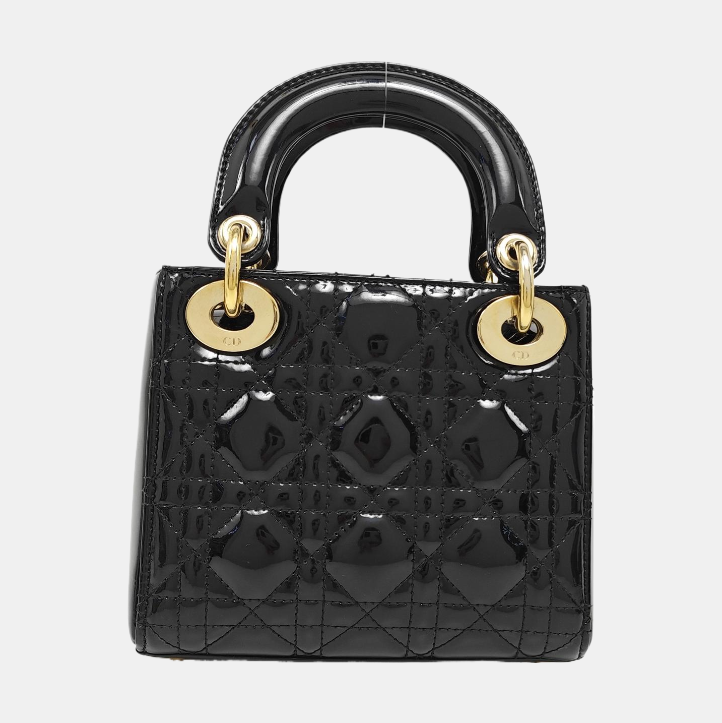 Lady Dior Mini Quilted Patent Leather Black