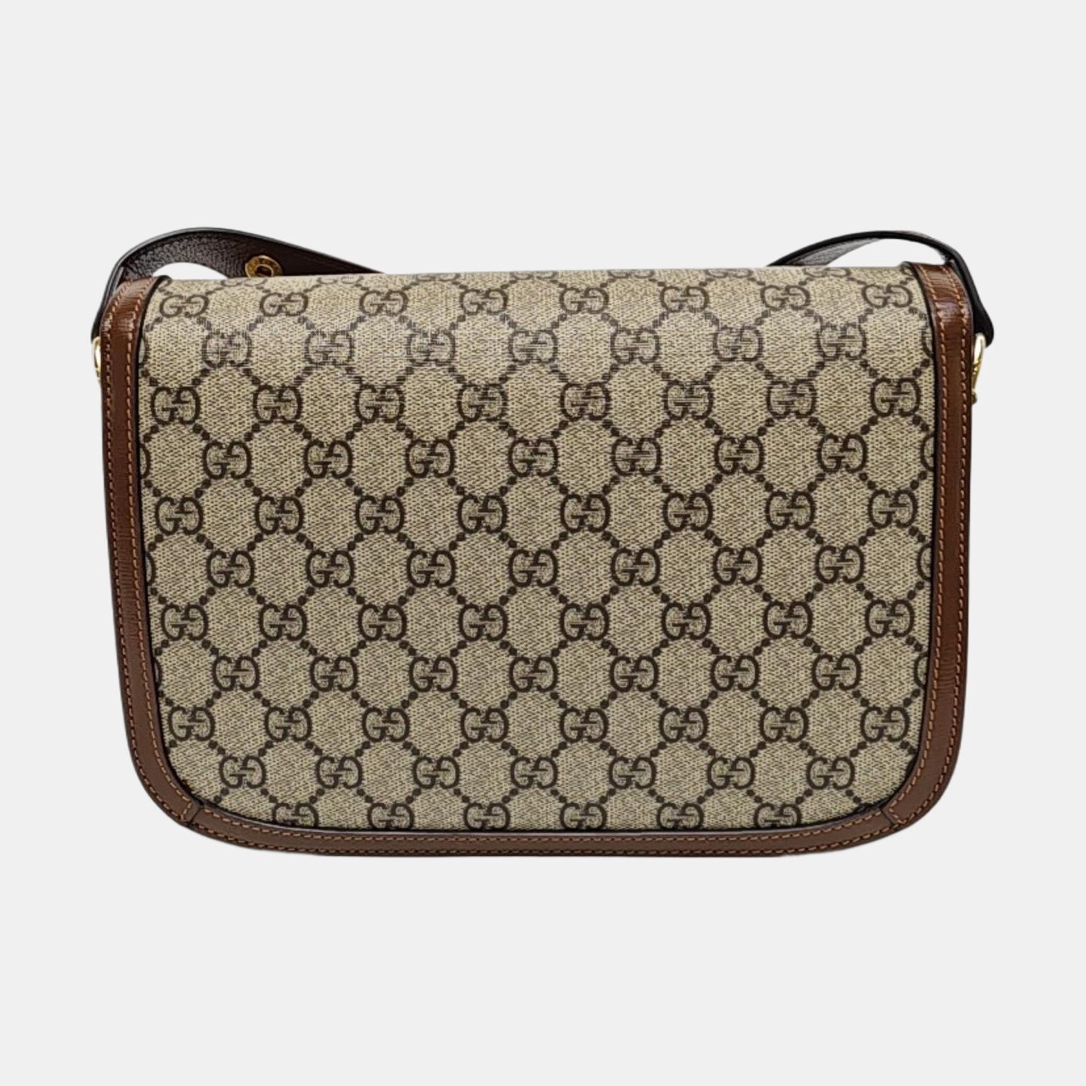 Horsebit 1955 Medium Monogram Coated Canvas Beige