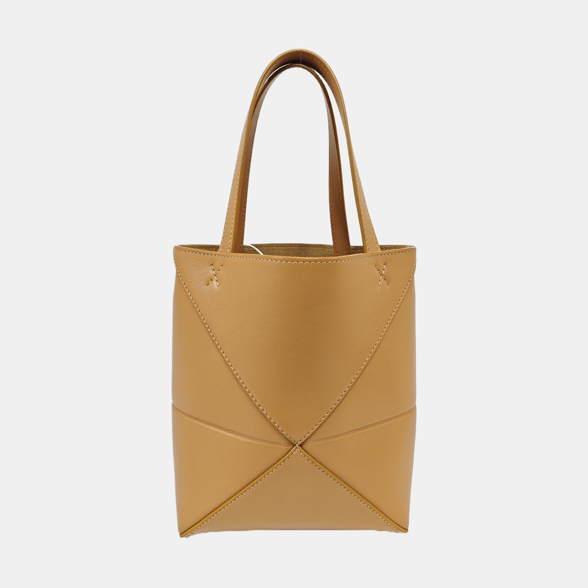 Puzzle Fold Mini Quilted Calfskin Brown